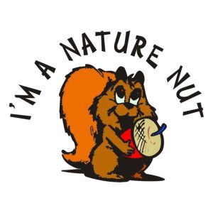 Grca Nature Nut logo featuring the text, "I'm A Nature Nut," and a squirrel holding and acorn.