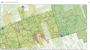 Zoomed in screenshot of the online Ganaraska Forest Trails Map