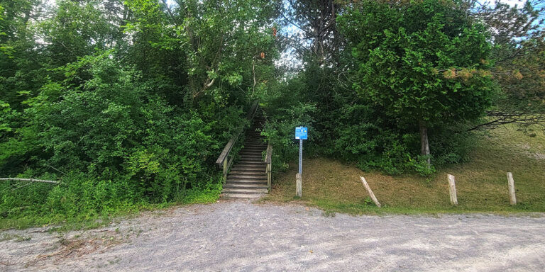 Stairs leading up the hill to Richardson's Lookout Conservation Area