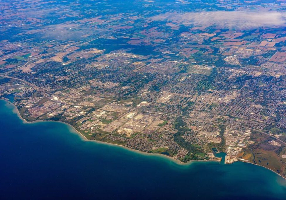 Aerial photo of the Lake Ontario Shoreline
