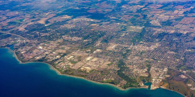 Aerial photo of the Lake Ontario Shoreline