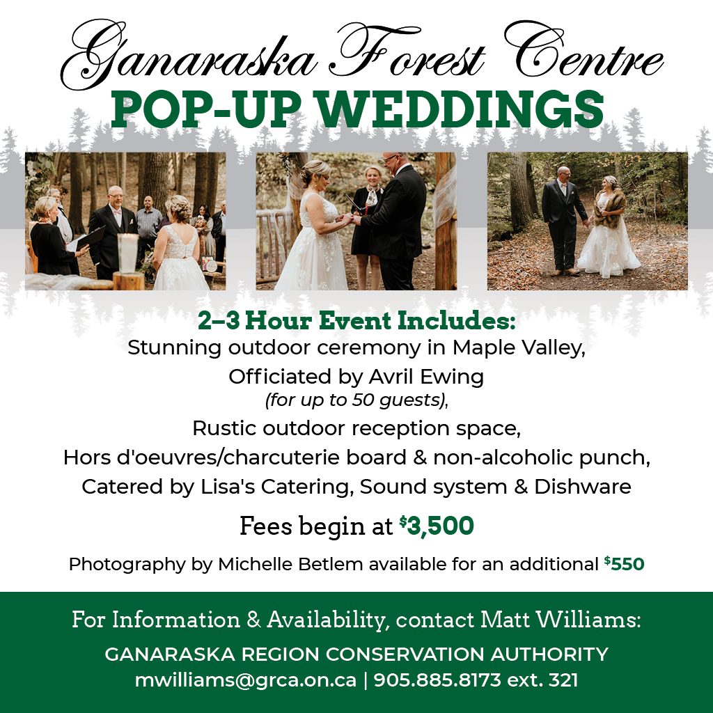 Ganaraska Forest Centre Pop-Up Weddings ad