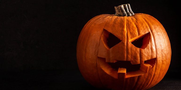 Halloween pumpkin on dark background